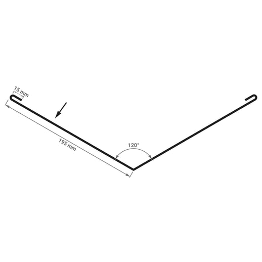 Kehlblech | 19,5 cm x 19,5 cm x 2,00 m | Stahl 0,63 mm | 200 µm HPS Ultra® | 7040 - Fenstergrau #4