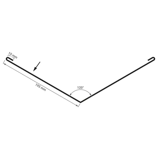 Kehlblech | 19,5 cm x 19,5 cm x 2,00 m | Stahl 0,75 mm | 25 µm Polyester | 1015 - Hellelfenbein #3