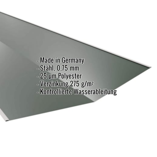 Kehlblech | 49 cm x 49 cm x 2,00 m | Stahl 0,75 mm | 25 µm Polyester | 6020 - Chromoxidgrün #2