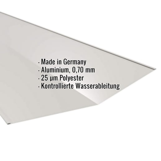 Kehlblech | 490 x 49 cm | Aluminium 0,70 mm | 25 µm Polyester | 9006 - Weißaluminium #2