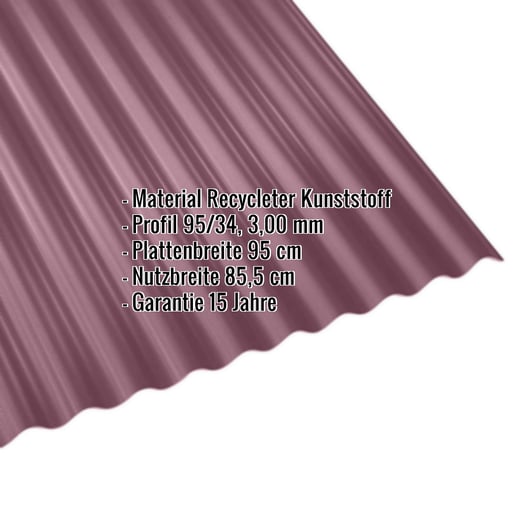 Kunststoff Profilplatte Scobanit EVO | 95/34 | 3,00 mm | Rotbraun | 2,00 m #2