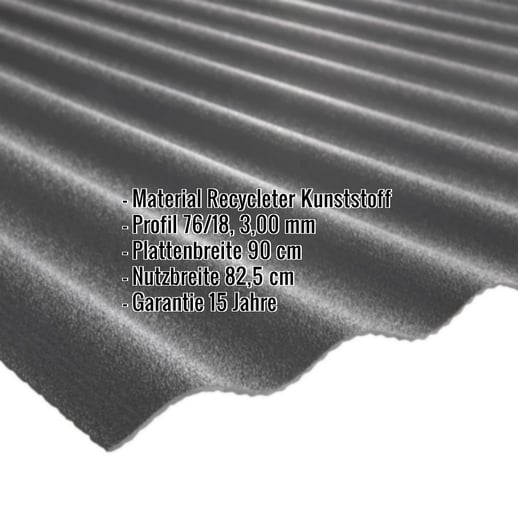 Kunststoff Profilplatte Scobanit light | 76/18 | 3,00 mm | Schwarz | 2,00 m #2