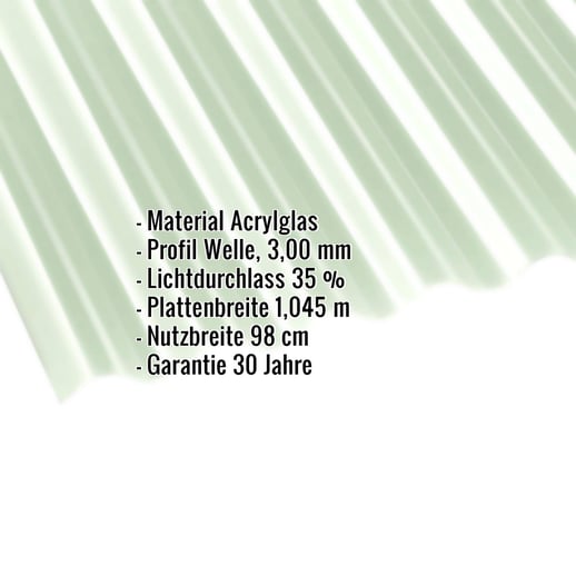 Acrylglas Wellplatte | 76/18 | 3,00 mm | Opal Weiß | Temperaturreduzierend | 2,00 m #2