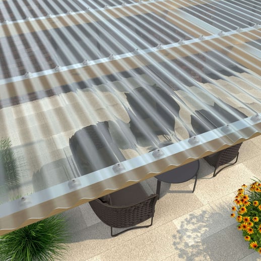 PVC Wellplatte | 76/18 | 1,30 mm | Klarbläulich | 7,00 m #4