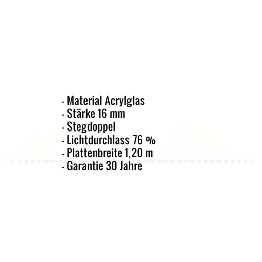 Acrylglas Stegdoppelplatte | 16 mm | Breite 1,20 m | Opal Weiß | 2,00 m #2