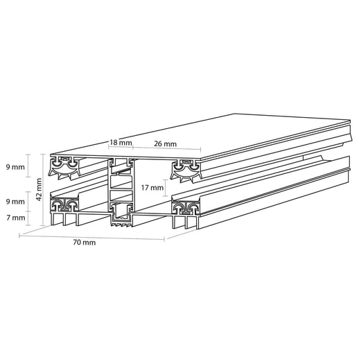 Mendiger | Mittelprofil | 16 mm | Thermo/Thermo | Aluminium | Blank | 6,00 m #3