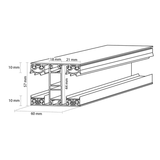 Mendiger | Mittelprofil | 25 mm | Thermo/Classic | Aluminium | Blank | 2,50 m #3