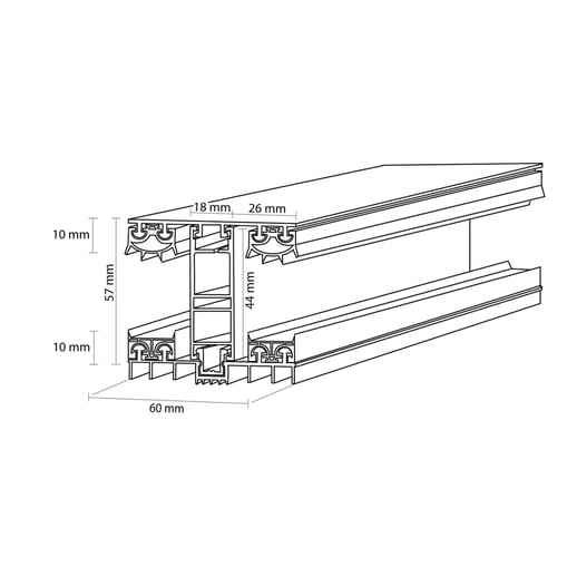 Mendiger | Mittelprofil | 25 mm | Thermo/Thermo | Aluminium | Blank | 5,00 m #3