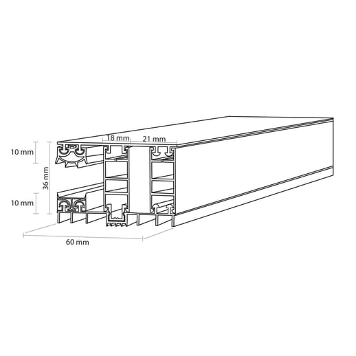 Mendiger | Randprofil | 16 mm | Thermo/Thermo | Aluminium | Blank | 2,00 m #3