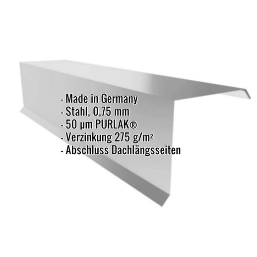 Ortgangwinkel | 11 cm x 10 cm x 2,00 m | Stahl 0,75 mm | 50 µm PURLAK® | 9006 - Weißaluminium #2