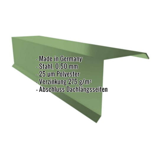 Ortgangwinkel | 11 cm x 10 cm x 2,00 m | Stahl 0,50 mm | 25 µm Polyester | 6011 - Resedagrün #2