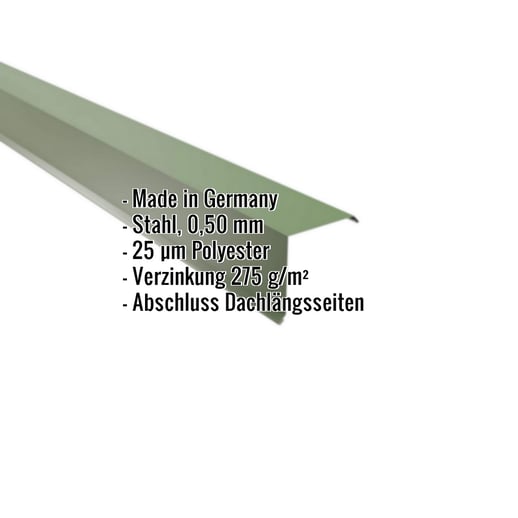 Ortgangwinkel | 11,5 x 11,5 cm | Stahl 0,50 mm | 25 µm Polyester | 6011 - Resedagrün #2