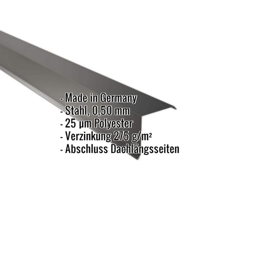 Ortgangwinkel | 11,5 x 11,5 cm | Stahl 0,50 mm | 25 µm Polyester | 9005 - Tiefschwarz #2