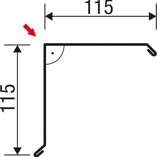 Ortgangwinkel | 11,5 x 11,5 cm | Stahl 0,63 mm | 25 µm Polyester | 1015 - Hellelfenbein #5