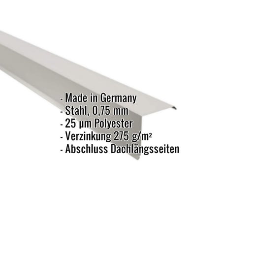 Ortgangwinkel | 11,5 x 11,5 cm | Stahl 0,75 mm | 25 µm Polyester | 9006 - Weißaluminium #2
