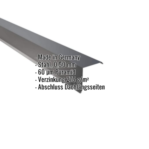 Ortgangwinkel | 11,5 x 11,5 cm | Stahl 0,50 mm | 60 µm Puramid | 7016 - Anthrazitgrau #2