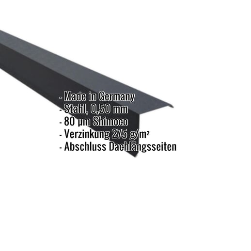 Ortgangwinkel | 11,5 x 11,5 cm | Stahl 0,50 mm | 80 µm Shimoco | 7016 - Anthrazitgrau #2