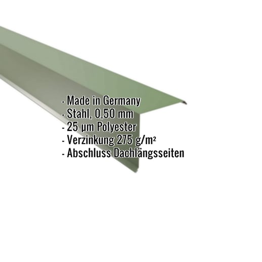 Ortgangwinkel | 15 x 15 cm | Stahl 0,50 mm | 25 µm Polyester | 6011 - Resedagrün #2