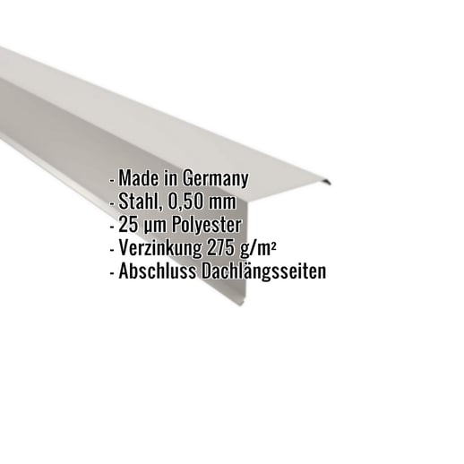 Ortgangwinkel | 15 x 15 cm | Stahl 0,50 mm | 25 µm Polyester | 7035 - Lichtgrau #2