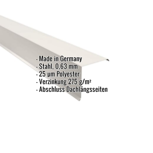 Ortgangwinkel | 15 x 15 cm | Stahl 0,63 mm | 25 µm Polyester | 9010 - Reinweiß #2