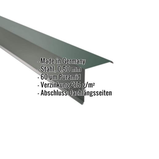 Ortgangwinkel | 15 x 15 cm | Stahl 0,50 mm | 60 µm Puramid | 6005 - Moosgrün #2