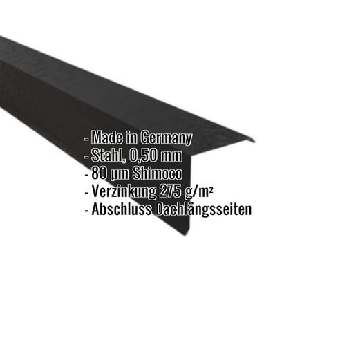 Ortgangwinkel | 15 x 15 cm | Stahl 0,50 mm | 80 µm Shimoco | 9005 - Tiefschwarz #2