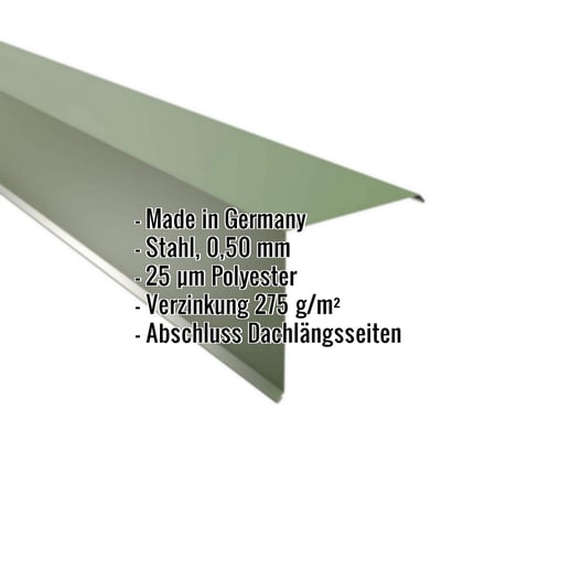 Ortgangwinkel | 20 x 20 cm | Stahl 0,50 mm | 25 µm Polyester | 6011 - Resedagrün #2