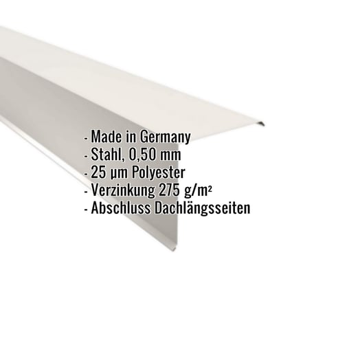 Ortgangwinkel | 20 x 20 cm | Stahl 0,50 mm | 25 µm Polyester | 9010 - Reinweiß #2