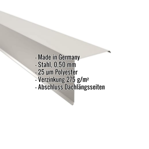 Ortgangwinkel | 20 x 20 cm | Stahl 0,50 mm | 25 µm Polyester | 9002 - Grauweiß #2