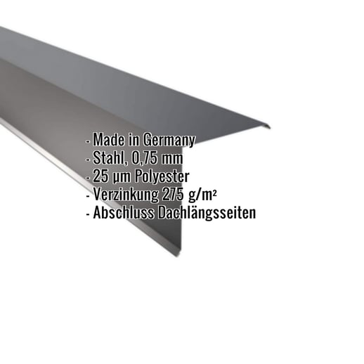 Ortgangwinkel | 20 x 20 cm | Stahl 0,75 mm | 25 µm Polyester | 7016 - Anthrazitgrau #2