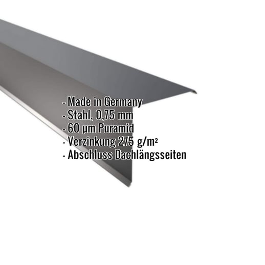 Ortgangwinkel | 20 x 20 cm | Stahl 0,75 mm | 60 µm Puramid | 7016 - Anthrazitgrau #2