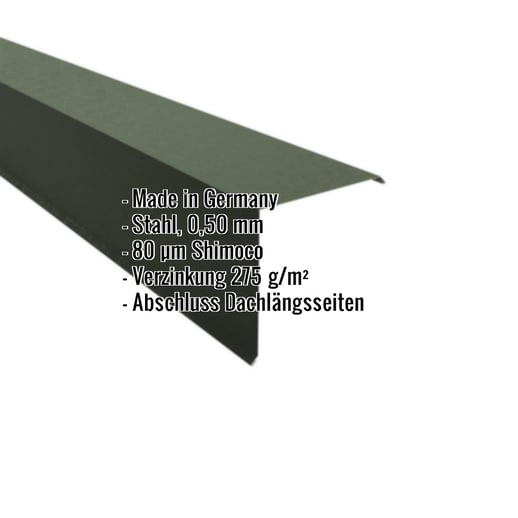 Ortgangwinkel | 20 x 20 cm | Stahl 0,50 mm | 80 µm Shimoco | 6020 - Chromoxidgrün #2