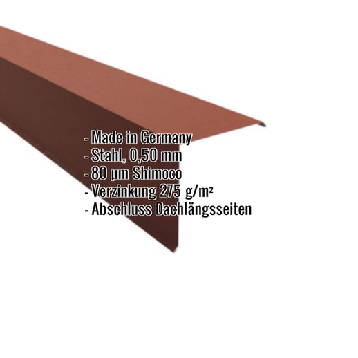 Ortgangwinkel | 20 x 20 cm | Stahl 0,50 mm | 80 µm Shimoco | 8004 - Kupferbraun #2