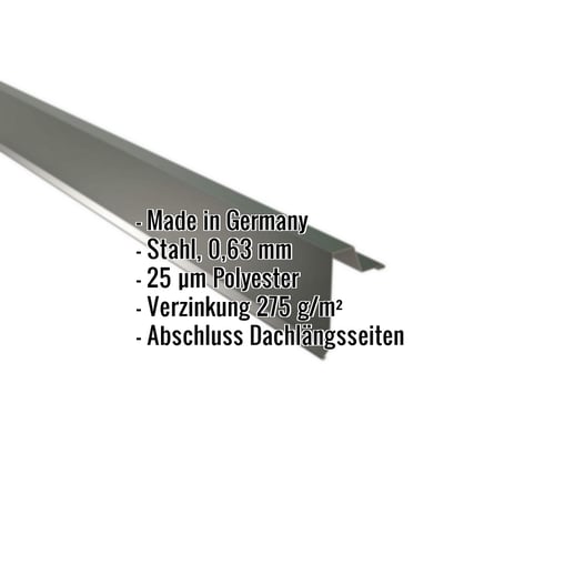 Ortgangwinkel | Stehfalzprofil 33/500 | Stahl 0,63 mm | 25 µm Polyester | 6020 - Chromoxidgrün #2