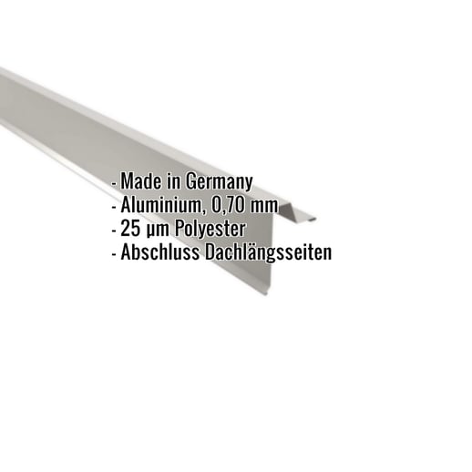Ortgangwinkel | Stehfalzprofil 33/500 | Aluminium 0,70 mm | 25 µm Polyester | 9006 - Weißaluminium #2