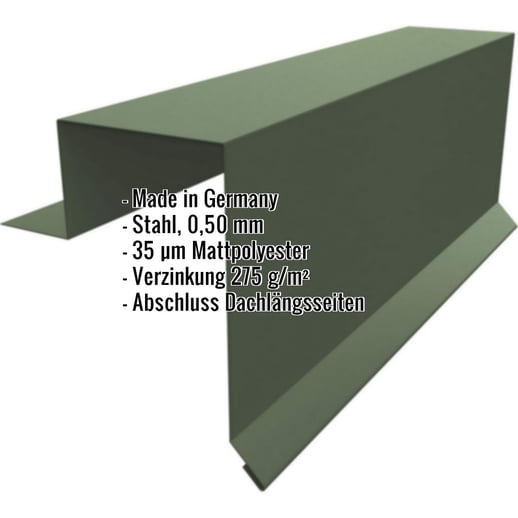 Ortgangwinkel | Stehfalzprofil PD-510-S | Stahl 0,50 mm | 35 µm Mattpolyester | 011 - Grün #2