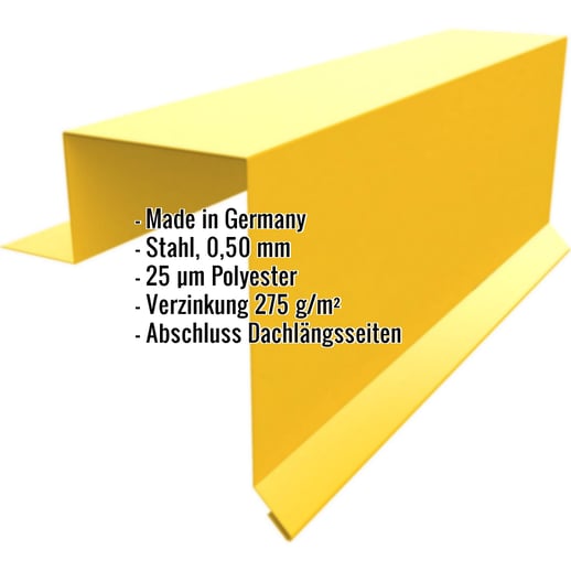 Ortgangwinkel | Stehfalzprofil PD-510-S | Stahl 0,50 mm | 25 µm Polyester | 1021 - Rapsgelb #2