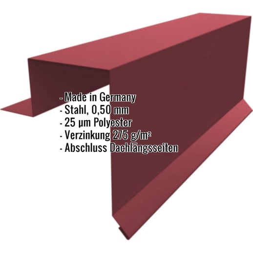 Ortgangwinkel | Stehfalzprofil PD-510-S | Stahl 0,50 mm | 25 µm Polyester | 3005 - Weinrot #2