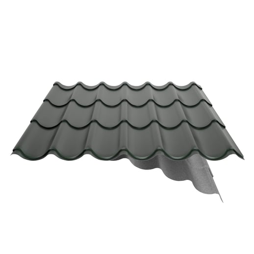 Pfannenblech 2/1060 | Anti-Tropf 1000 g/m² | Sonderposten | Stahl 0,40 mm | 25 µm Polyester | 6020 - Chromoxidgrün #11