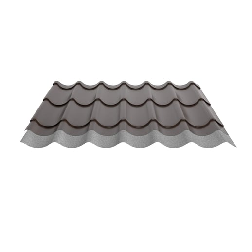Pfannenblech 2/1060 | Anti-Tropf 1000 g/m² | Sonderposten | Stahl 0,40 mm | 25 µm Polyester | 8014 - Sepiabraun #10