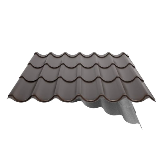 Pfannenblech 2/1060 | Anti-Tropf 1000 g/m² | Sonderposten | Stahl 0,40 mm | 25 µm Polyester | 8014 - Sepiabraun #11