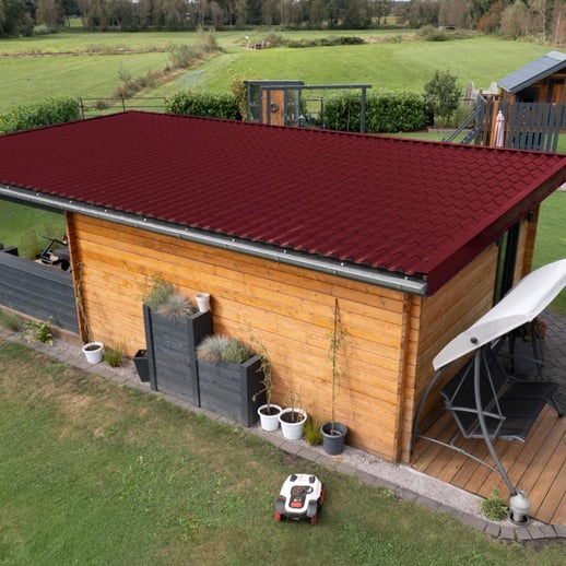 Pfannenblech 2/1060 | Anti-Tropf 1000 g/m² | Stahl 0,50 mm | 25 µm Polyester | 3005 - Weinrot #8