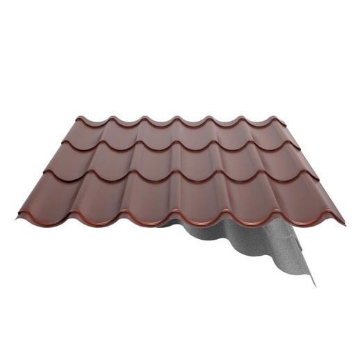 Pfannenblech 2/1060 | Anti-Tropf 1000 g/m² | Stahl 0,50 mm | 25 µm Polyester | 8012 - Rotbraun #11