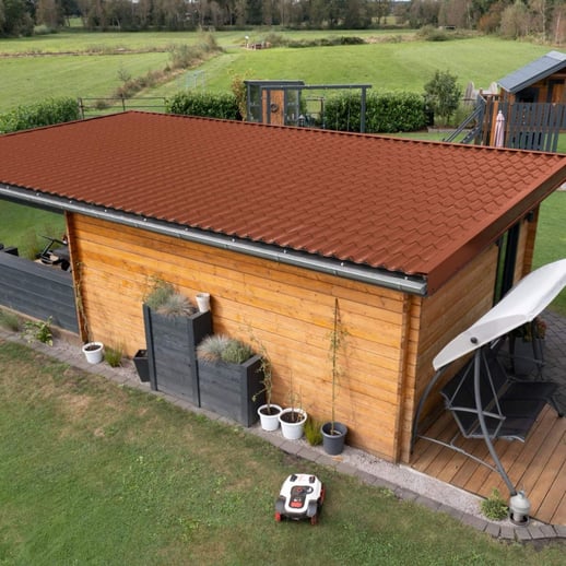 Pfannenblech 2/1060 | Anti-Tropf 1000 g/m² | Stahl 0,50 mm | 25 µm Polyester | 8004 - Kupferbraun #8