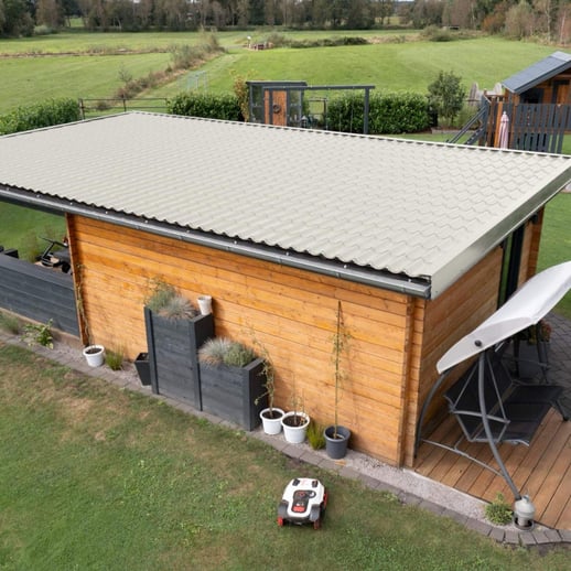 Pfannenblech 2/1060 | Anti-Tropf 1000 g/m² | Stahl 0,50 mm | 25 µm Polyester | 9002 - Grauweiß #8