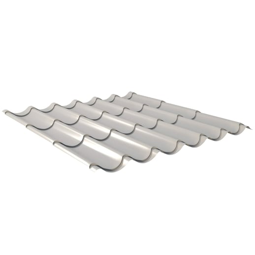 Pfannenblech 2/1060 | Anti-Tropf 1000 g/m² | Stahl 0,50 mm | 25 µm Polyester | 9006 - Weißaluminium #1