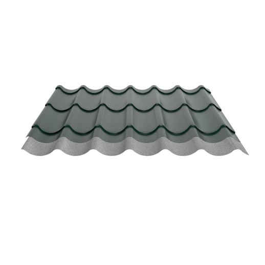 Pfannenblech 2/1060 | Anti-Tropf 1000 g/m² | Stahl 0,50 mm | 60 µm Puramid | 6005 - Moosgrün #10