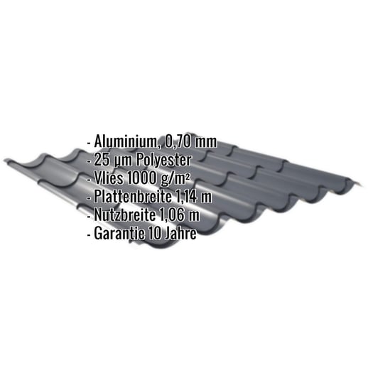 Pfannenblech 2/1060 | Anti-Tropf 1000 g/m² | Aluminium 0,70 mm | 25 µm Polyester | 7016 - Anthrazitgrau #2