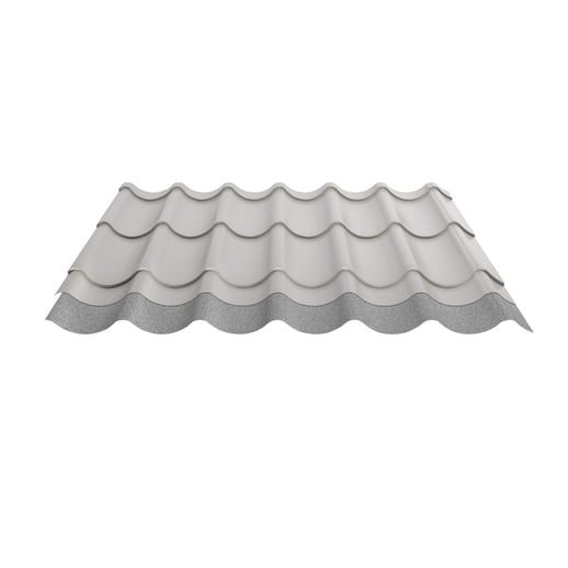 Pfannenblech 2/1060 | Anti-Tropf 700 g/m² | Stahl 0,50 mm | 25 µm Polyester | 9002 - Grauweiß #10