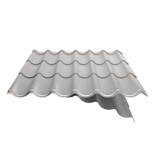 Pfannenblech 2/1060 | Anti-Tropf 700 g/m² | Stahl 0,50 mm | 25 µm Polyester | 9002 - Grauweiß #11